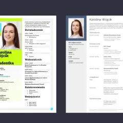 CV po angielsku Karoliny Wójcik, studentki finansów i rachunkowości, z doświadczeniem w księgowości i analizie.