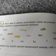 Ćwiczenie z polskiego o spójnikach, które pomagają tworzyć zdania złożone, jak w angielskich okresach warunkowych.