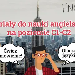 Materiały do nauki angielskiego na poziomie C1. Nowy Jork w tle, zachęta do ćwiczenia mówienia i otaczania się językiem.