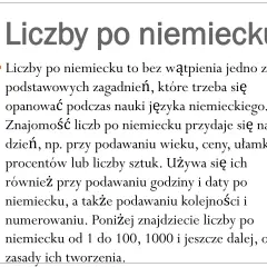 Nauka liczb po niemiecku to podstawa. Przydają się na co dzień: wiek, ceny, godziny, daty. Poniżej liczby od 1 do 100 i dalej.