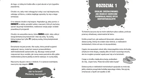 Rozdział 1: Idealne zróżnicowanie. Jak reakcje chemiczne ujawniają magię bycia niepowtarzalnym. Książka pomoże Ci uwierzyć w siebie, bo to, co możesz zrobić, by odkryć swoją tożsamość, to tylko TY.